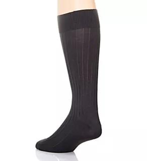 Pembrey Sea Island Cotton 9x1 Rib Crew Sock Charcoal S