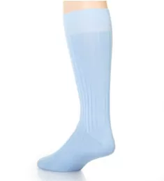 Pembrey Sea Island Cotton 9x1 Rib Crew Sock Light Blue M