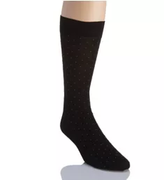 Gadsbury Pindot Cotton Lisle Fancy Socks Blk2 L