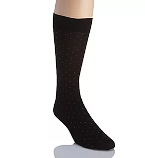 Gadsbury Pindot Cotton Lisle Fancy Socks Black L
