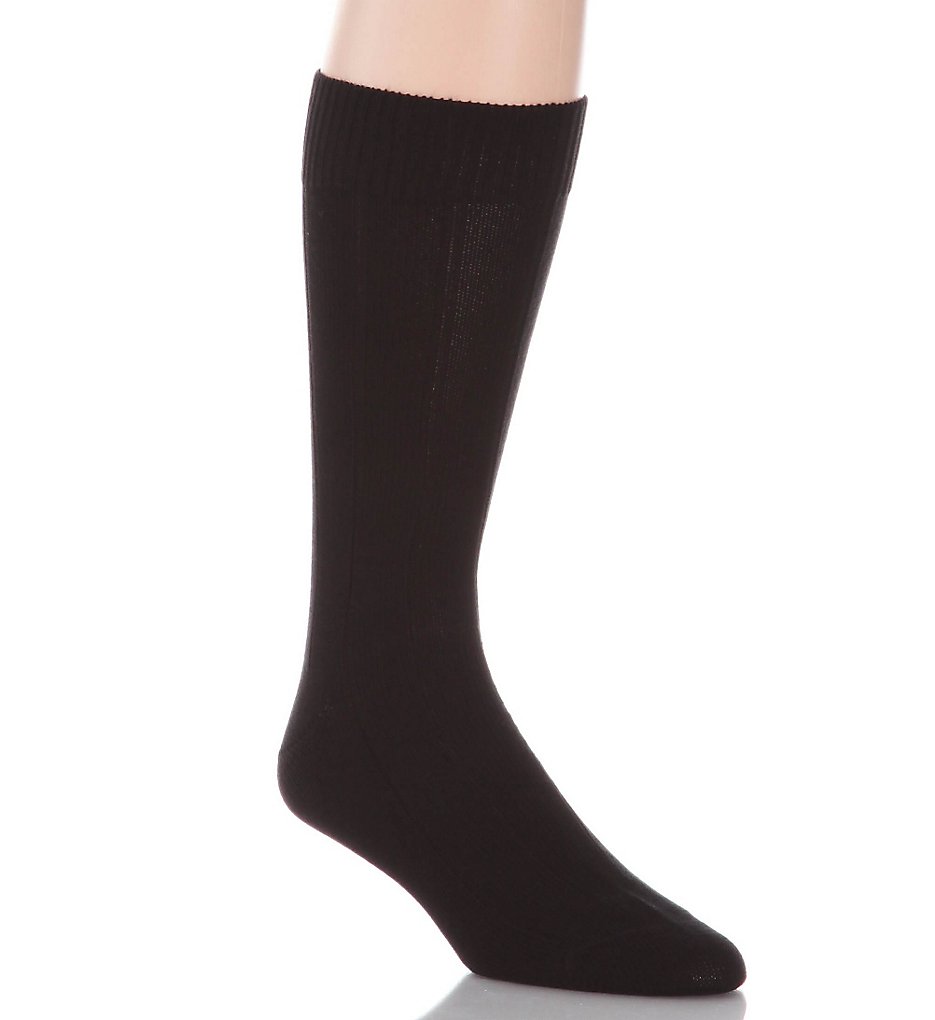 Pantherella 5394 Luxury Egyptian Cotton Rib Sock (Black)