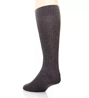 Waddington Luxury Cashmere 5x1 Rib Crew Sock DRKCH S