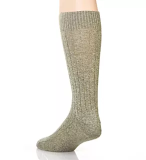 Waddington Luxury Cashmere 5x1 Rib Crew Sock MOSSGC S