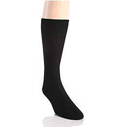 Merino Wool Dress Socks - 5x3 Rib BLK M