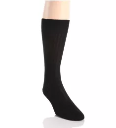 Merino Wool Dress Socks - 5x3 Rib BLK L