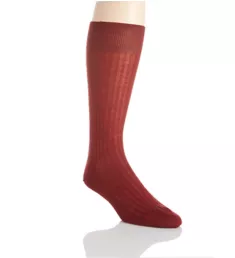 Merino Wool Dress Socks - 5x3 Rib Wine M