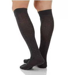 Pindot Over The Calf Cotton Lisle Fancy Socks