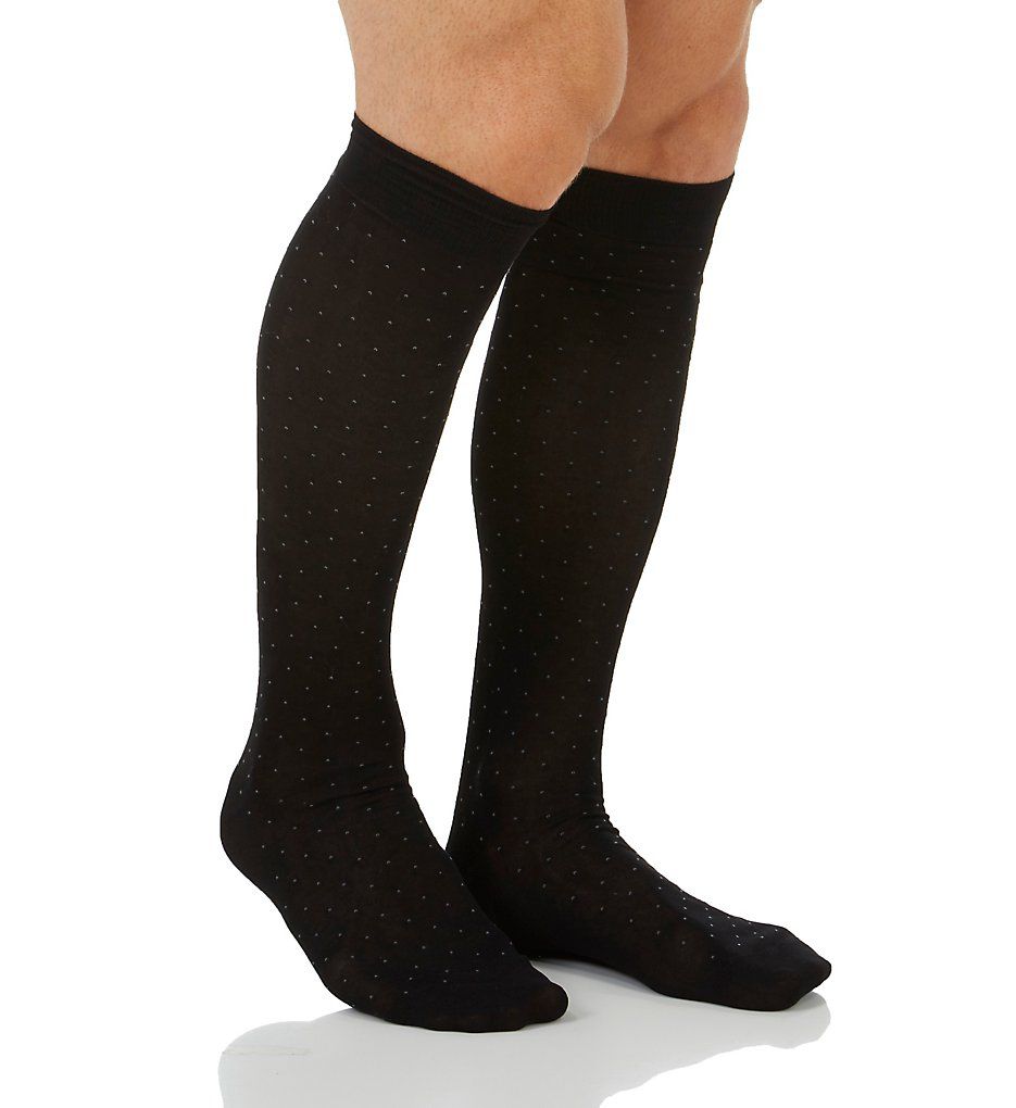 Pindot Over The Calf Cotton Lisle Fancy Socks