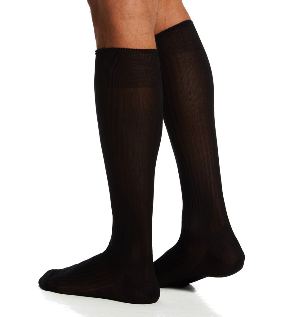 Luxury 100% Pure Silk 5x3 Rib Over The Calf Sock-bs