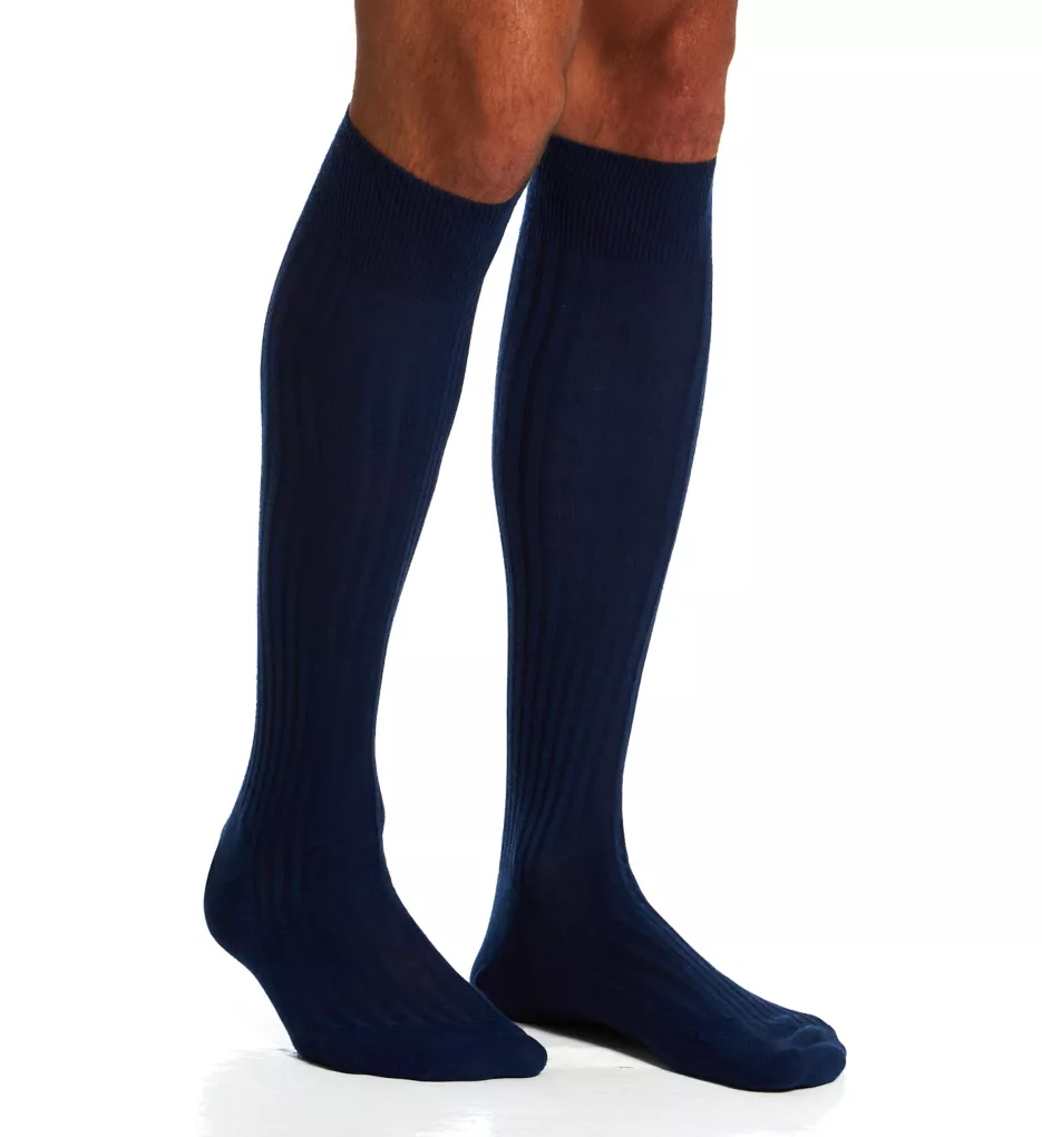 Over The Calf Merino Wool Ribbed Socks DarBlu M