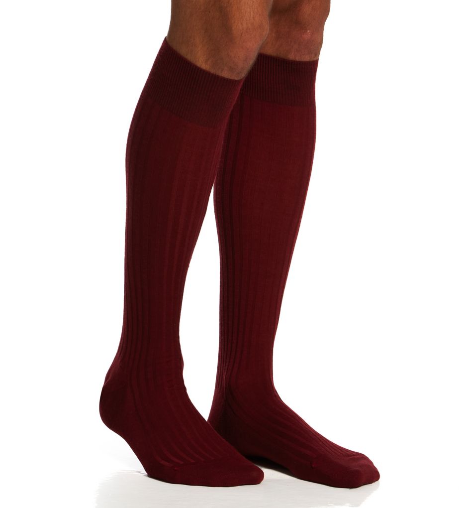 Over The Calf Merino Wool Ribbed Socks-gs