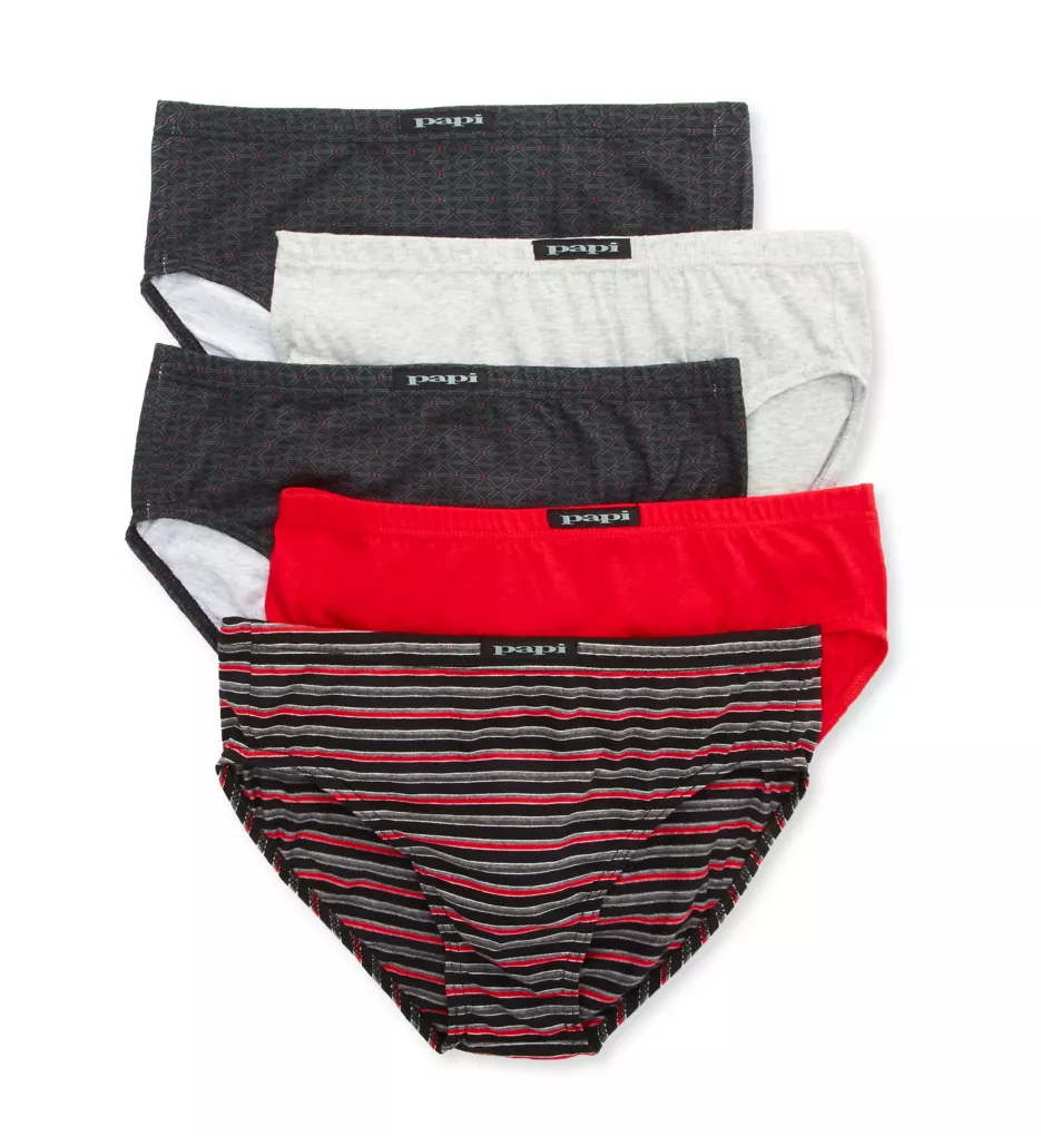 Papi 100% Cotton Low Rise Brief - 5 Pack GRDAST S 