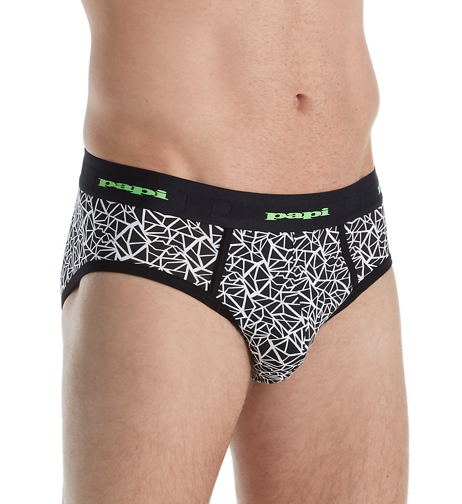 Papi 554404 Black and White Shatter Briefs (Black/White)