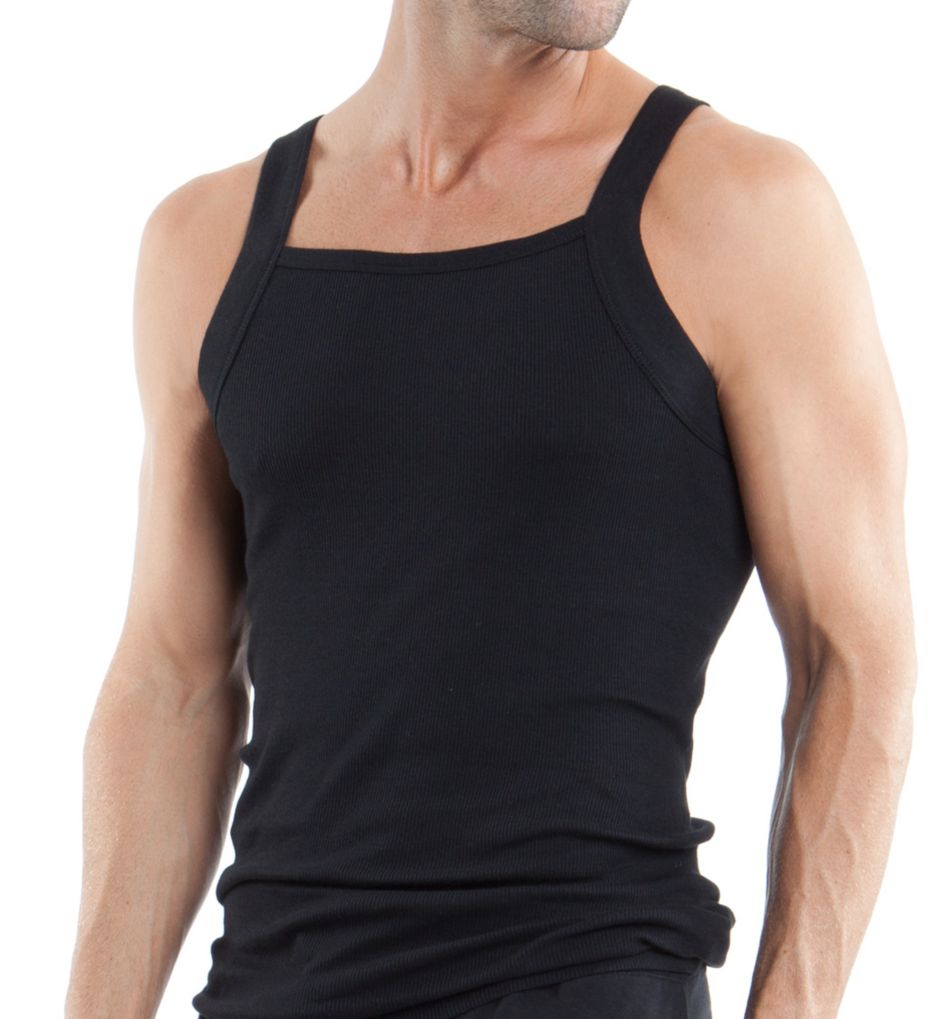Essentials 100% Cotton Square Neck Tank - 3 Pack by