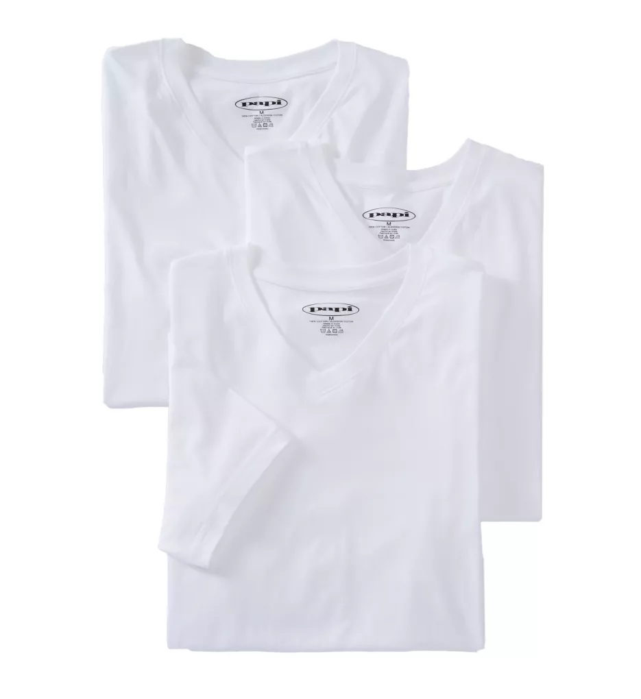 Essentials 100% Cotton V-Neck T-Shirt - 3 Pack White S