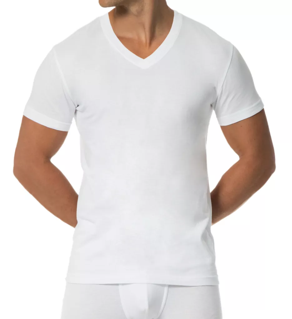 Essentials 100% Cotton V-Neck T-Shirt - 3 Pack White S