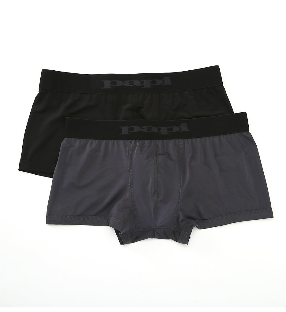 Papi 626180 Microflex Performance Brazilian Trunks - 2 Pack (Grey/Black)
