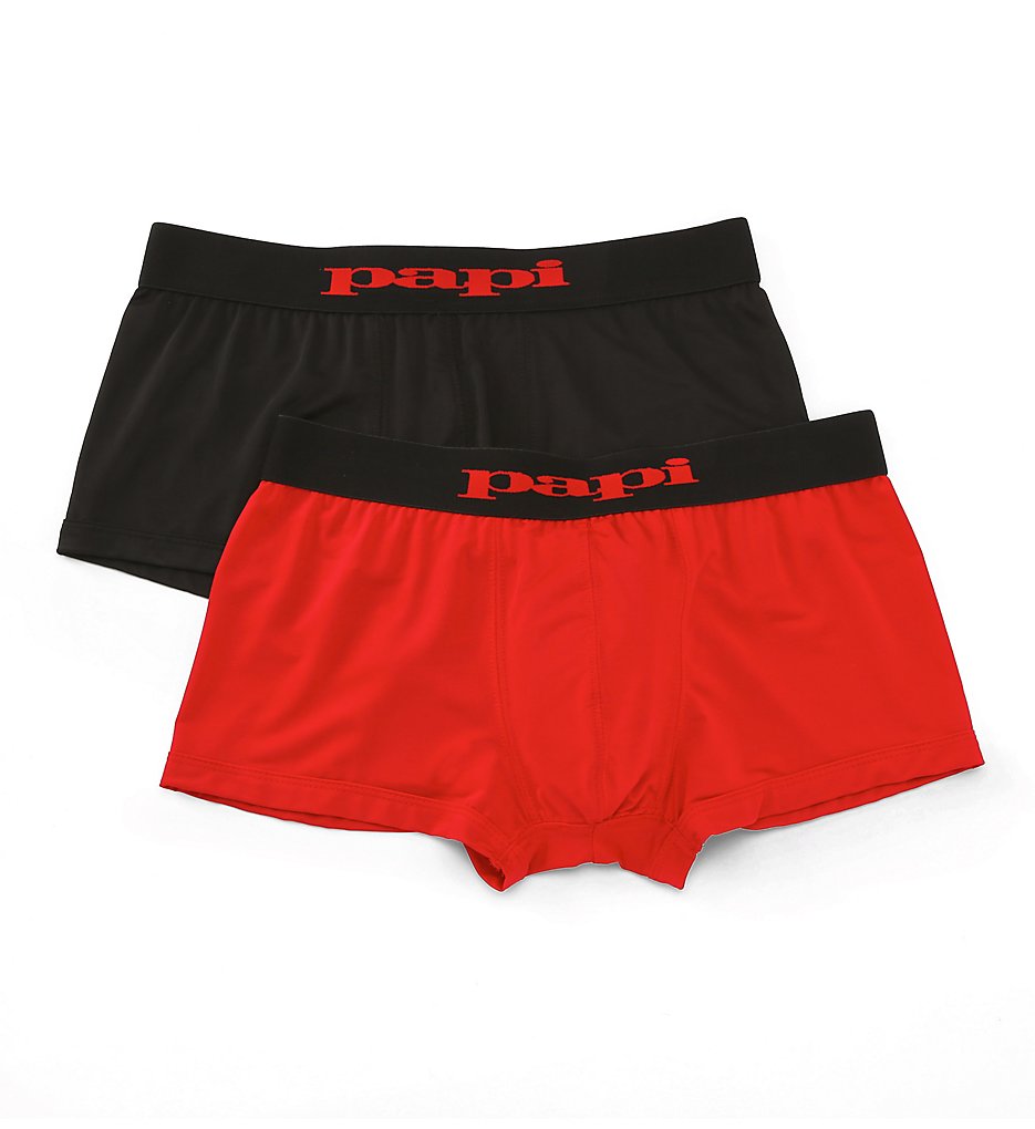 Papi 626180 Microflex Performance Brazilian Trunks - 2 Pack (Red/Black)