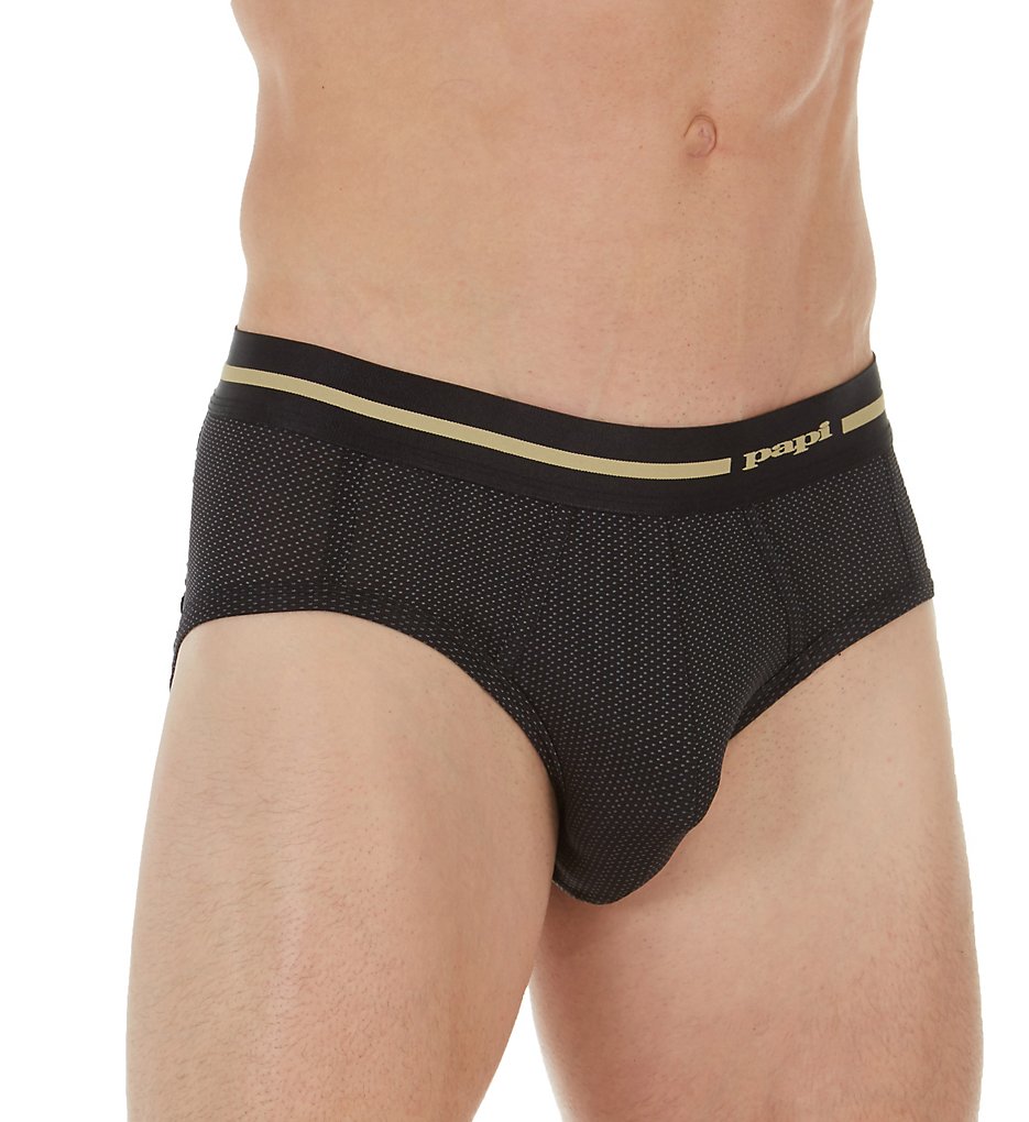 Papi 626421 Metals Contour Pouch Briefs (Black/Gold)