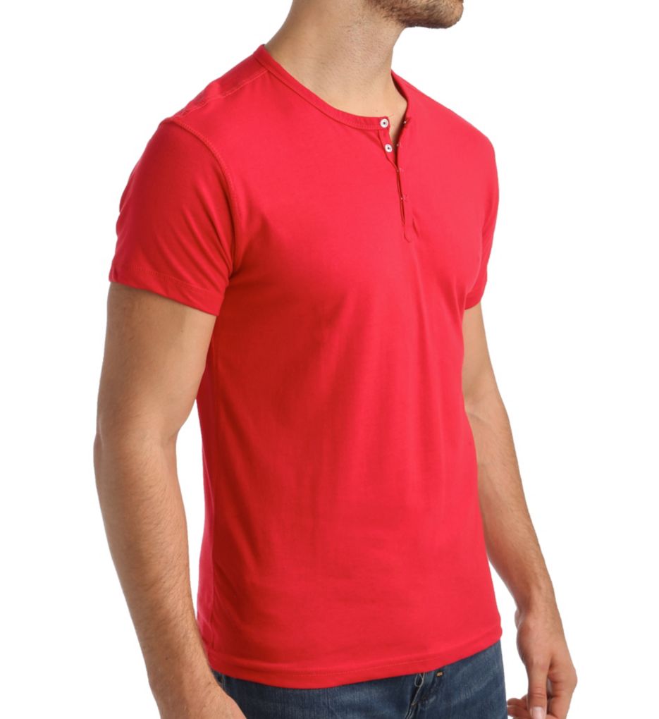 Knit Jersey Cotton Stretch Short Sleeve Henley