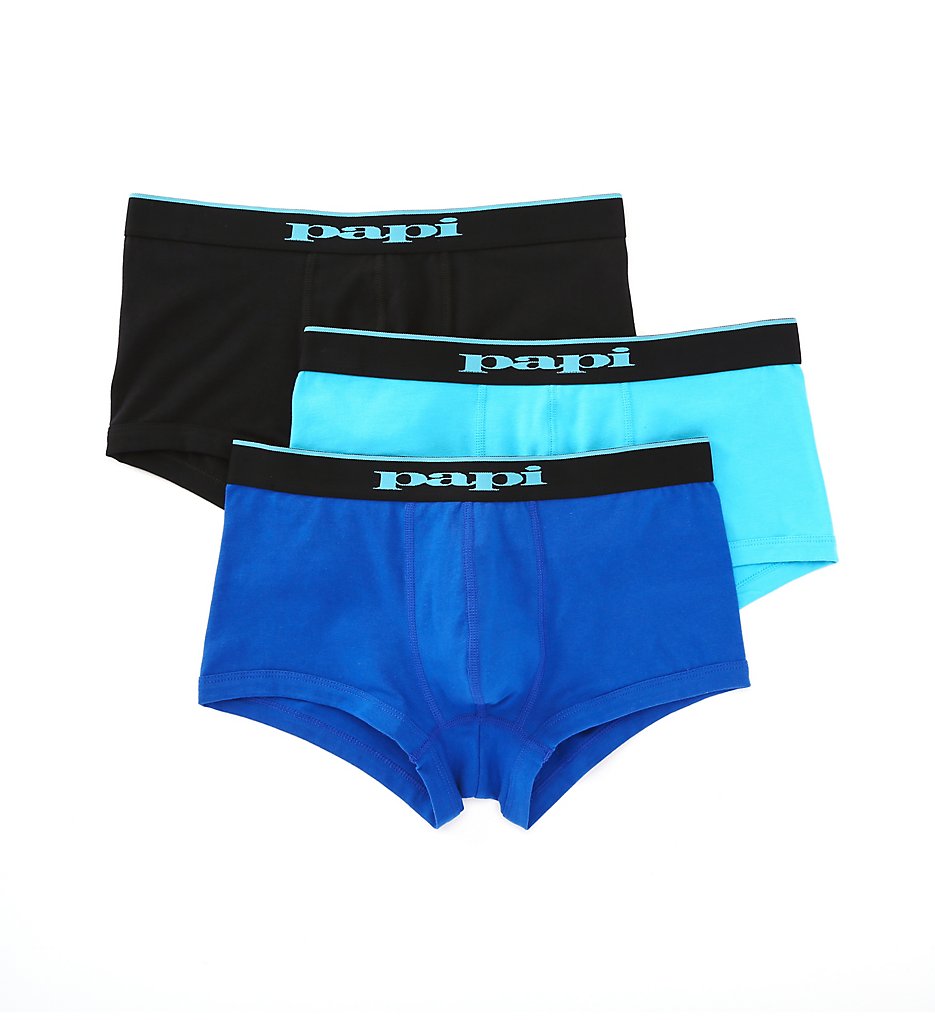 Papi 980501 Essentials Cotton Stretch Brazilian Trunk - 3 Pack (Blue Assort)