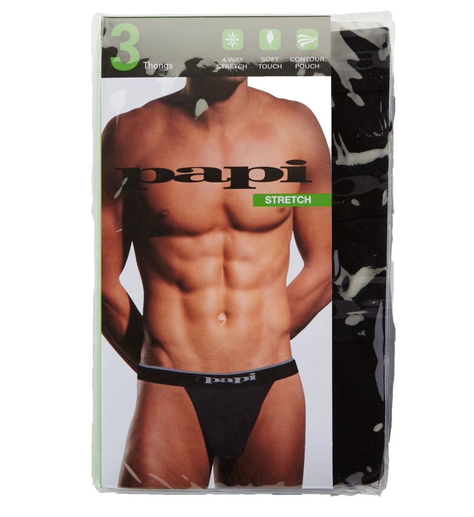 Papi Underwear 3-Pack Cotton Stretch Thong