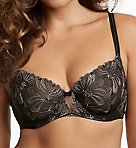 Ellie Floral Embroidery on Tulle Unlined Demi Bra
