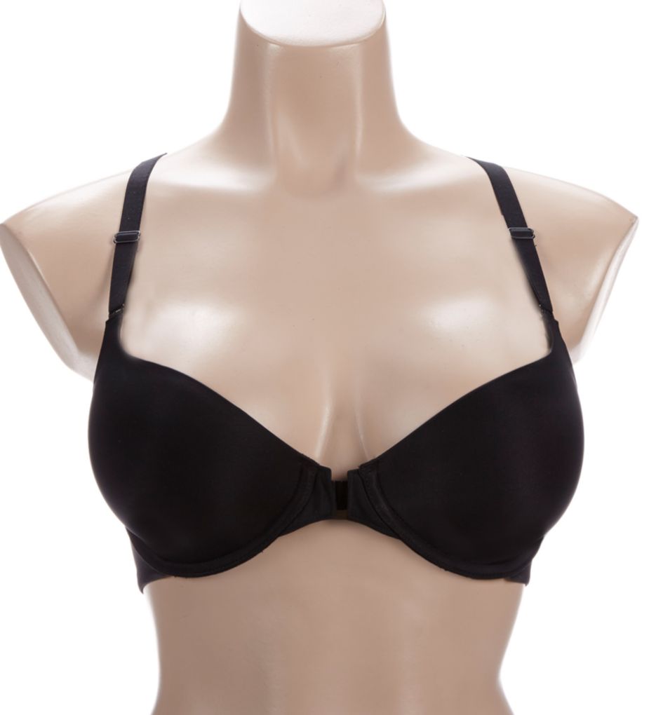Abbie Front Close with T-Back Wicking Bra Black 32DD by Paramour by Felina