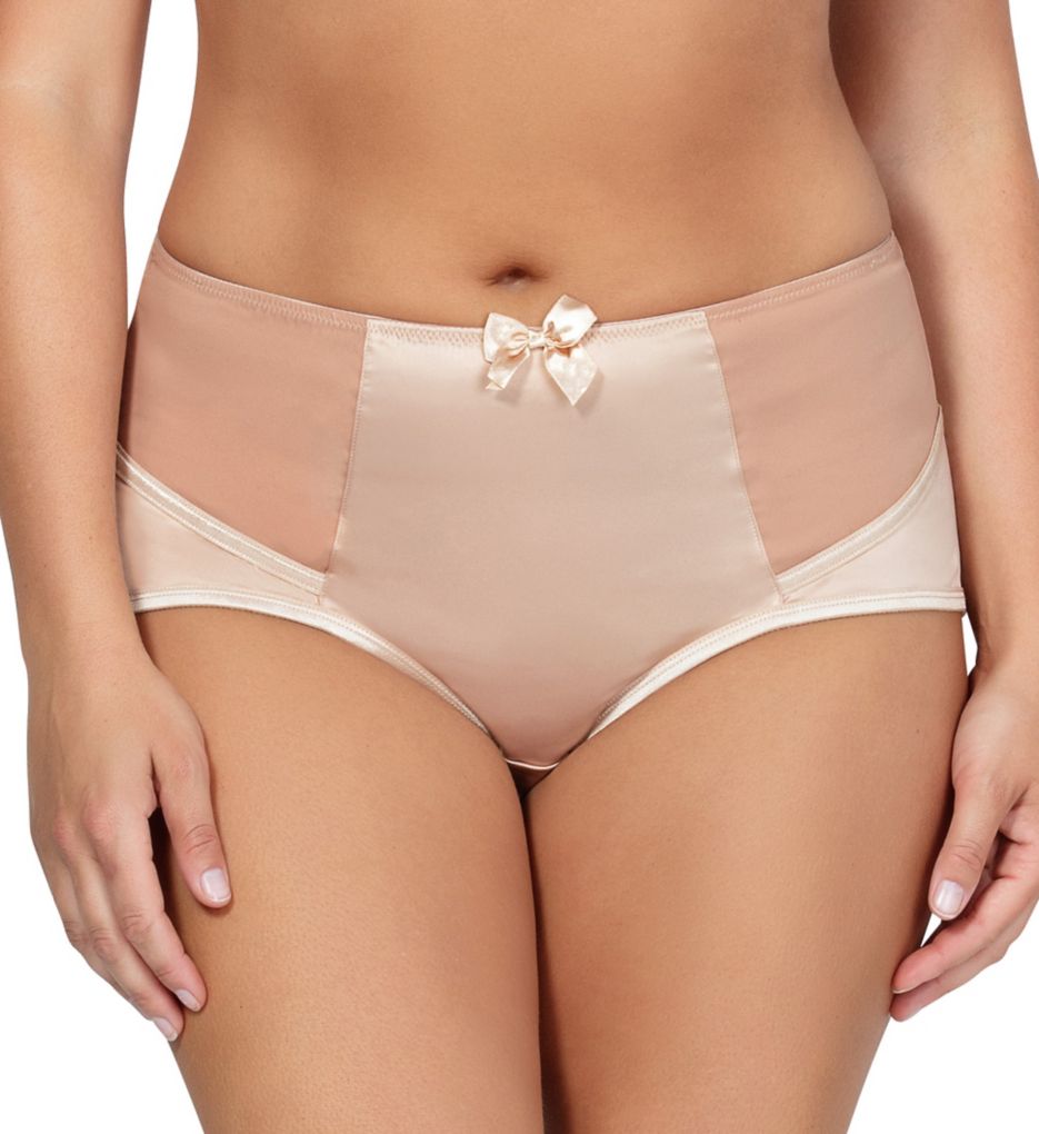 Parfait Women's Charlotte High Waist Brief Panty in Beige | Plus Size 2XL | HerRoom.com