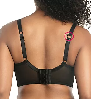 Charlotte Underwire Padded Longline Bra Black Dot 32C