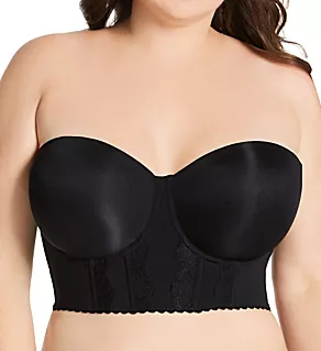 Elissa Strapless Bustier Underwire Bra Black 32C