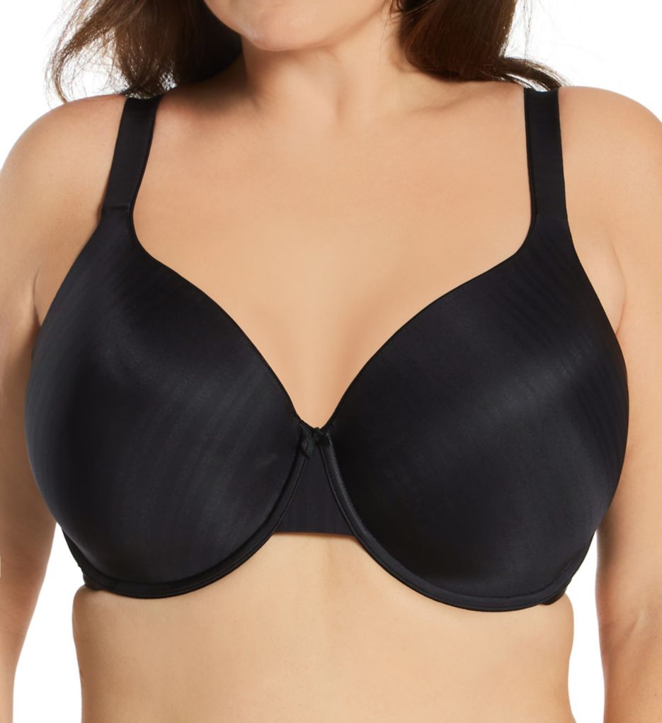 Aline Shadow-Striped Underwire T-Shirt Bra Black 44F by Parfait