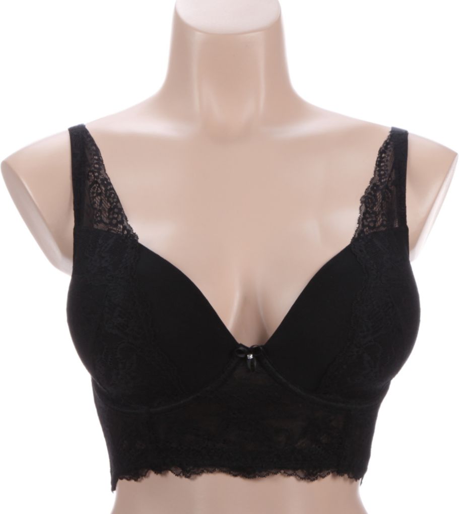 Parfait Charlotte Padded Underwire Longline Bra (6977)- Black Dot