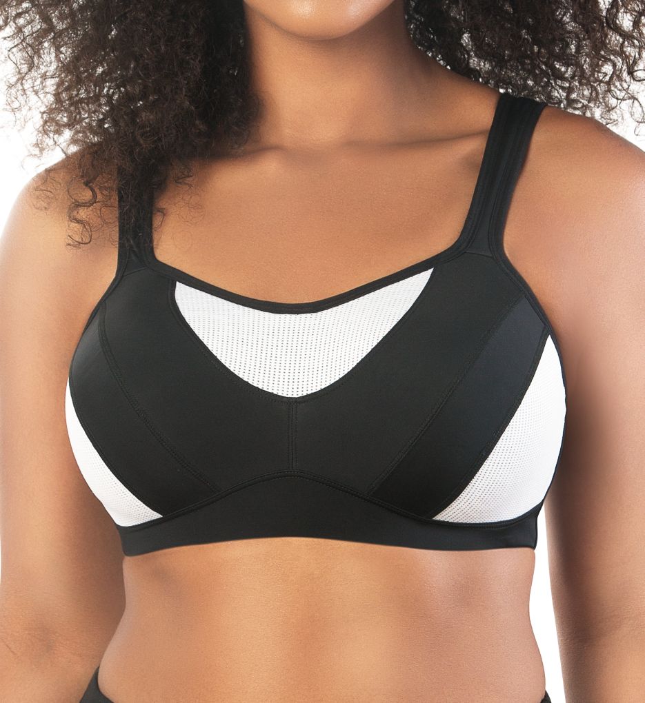 Parfait Women's Convertible Underwire Sports Bra in Black | Plus Size 34FF | HerRoom.com