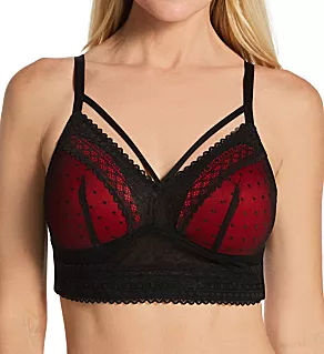 Mia Dot Wire Free Padded Mesh Bralette Black 34C
