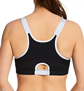 Wave Front Zipper Sports Bra Black 32C