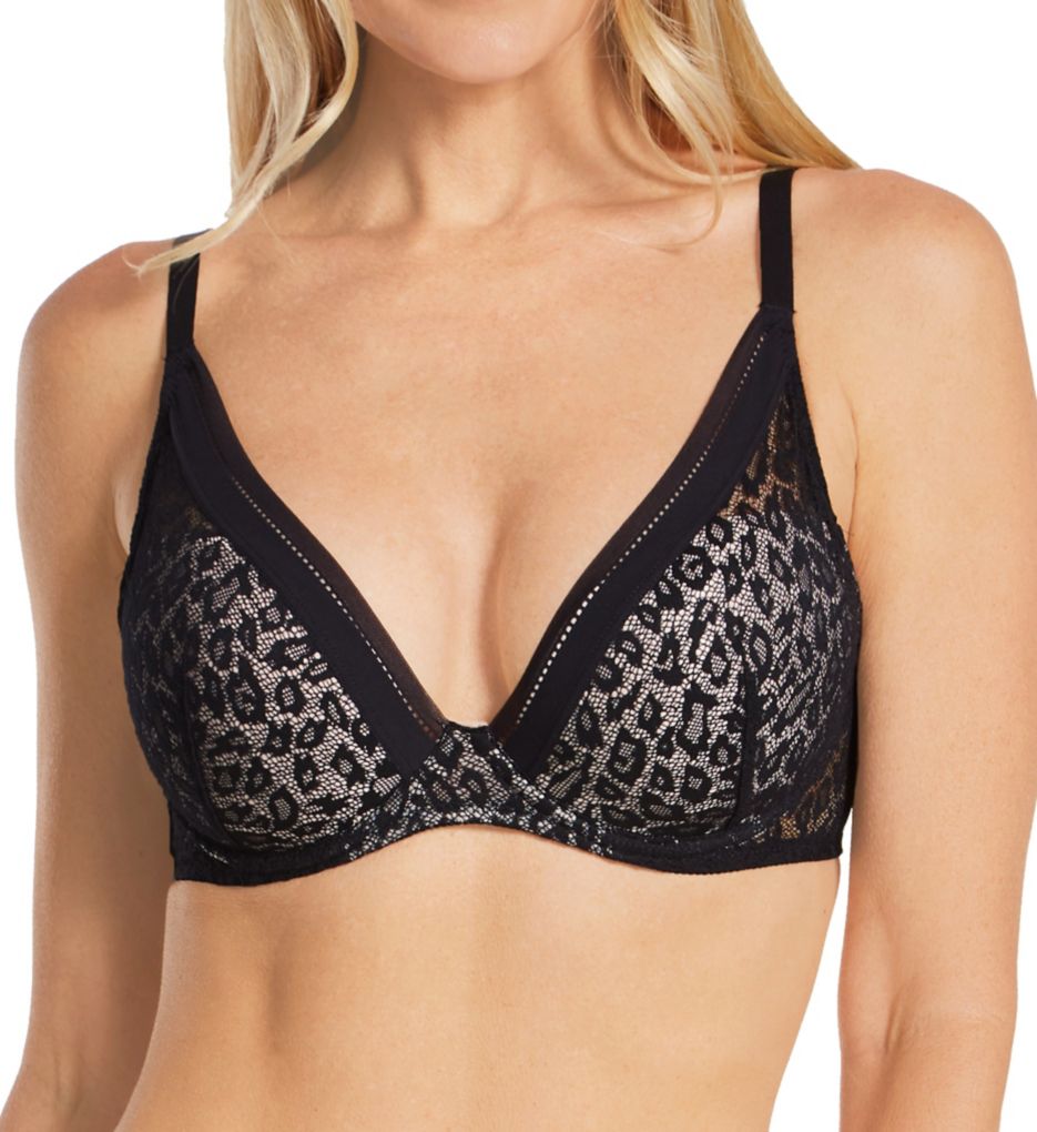 Passionata by Chantelle : Passionata by Chantelle 49F2 Nicole Plunge T-Shirt Bra (Black Leopard 38E)