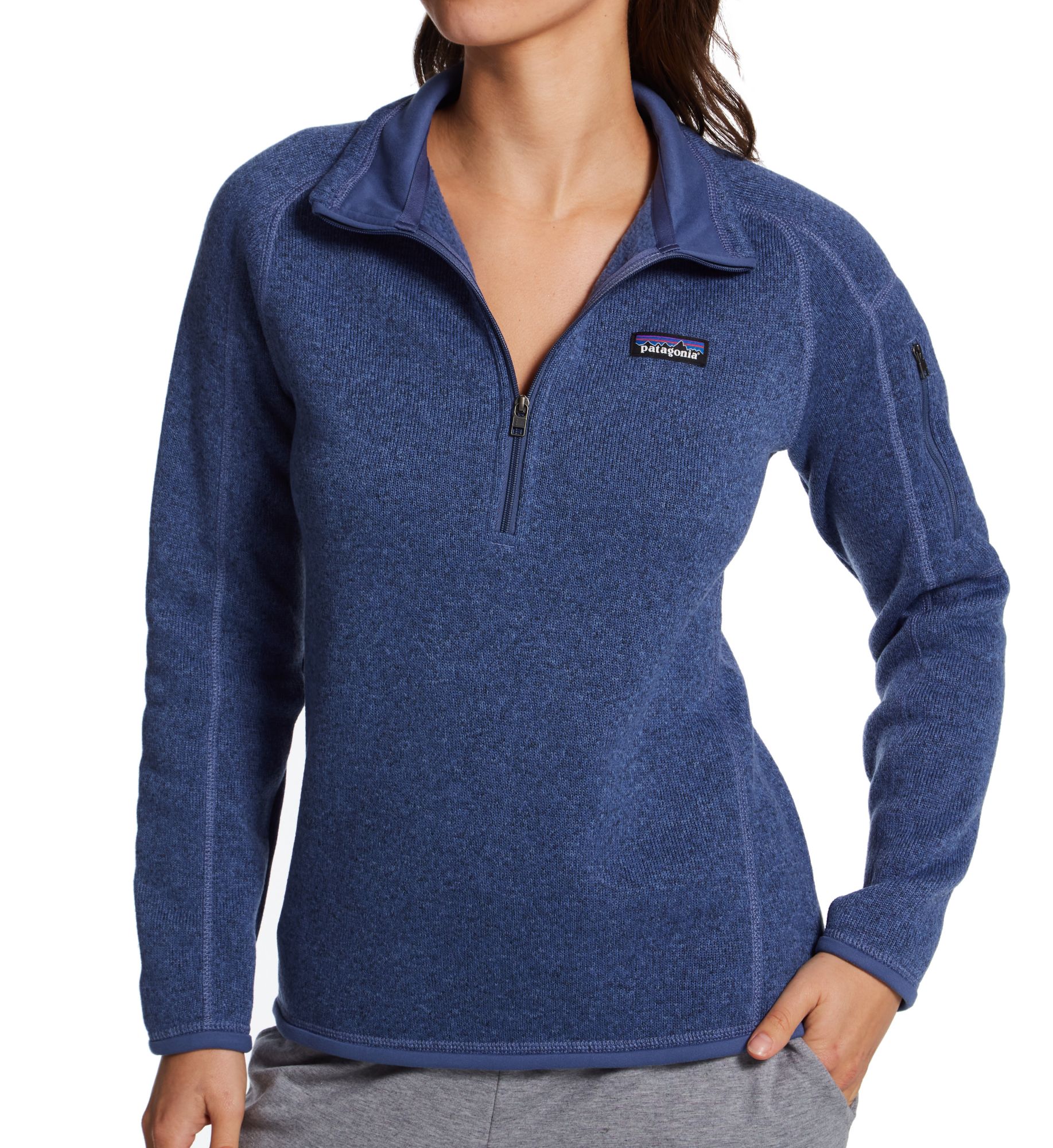 Fabulous Patagonia Fleece Jumper UkL Blue 1/4 zip FK116