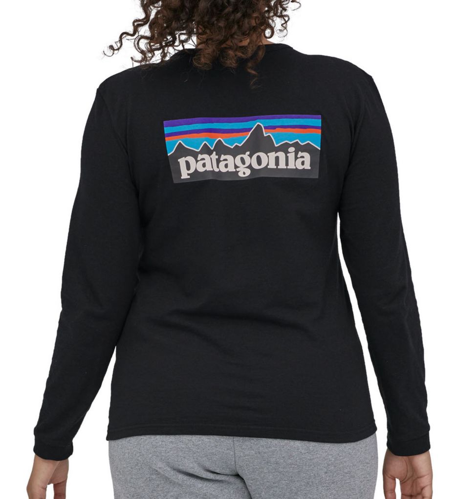 Patagonia P-6 Logo Long-Sleeve Responsibili-Tee Black XL  - Image 2