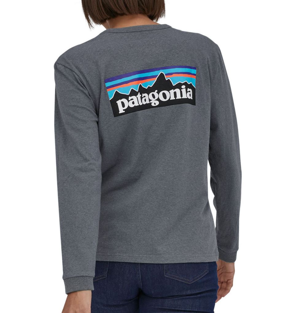 Patagonia P-6 Logo Long-Sleeve Responsibili-Tee Plume Grey 2X  - Image 2