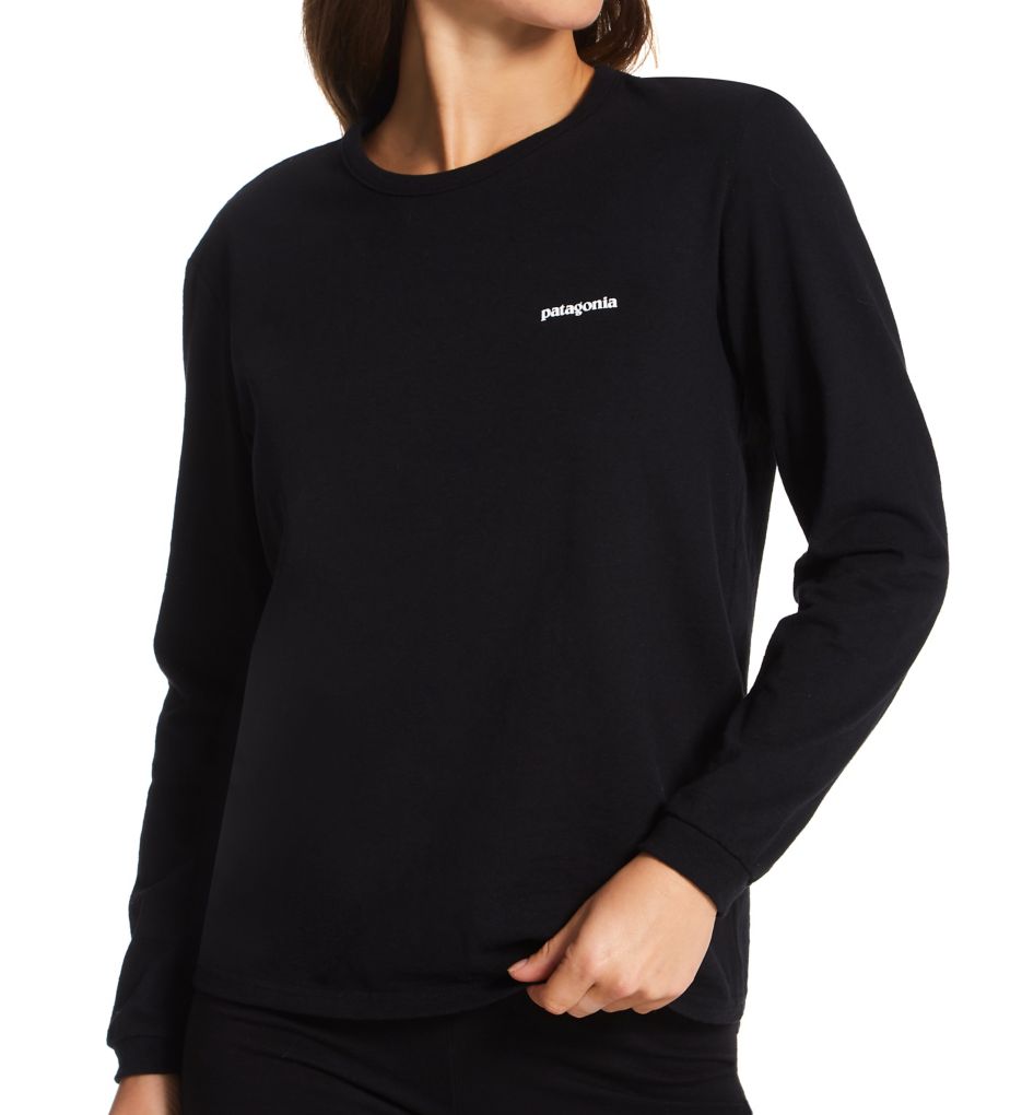 Patagonia P-6 Logo Long-Sleeve Responsibili-Tee Black XL  - Image 1
