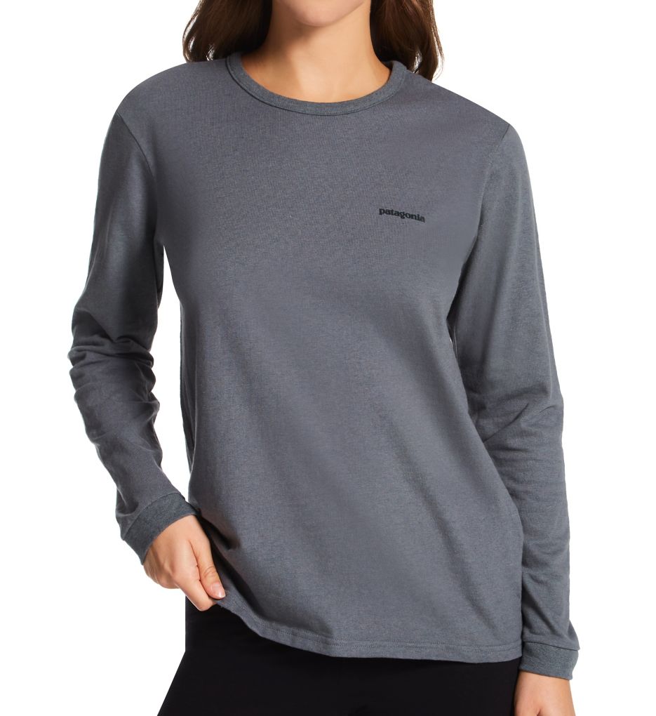 Patagonia P-6 Logo Long-Sleeve Responsibili-Tee Plume Grey 2X  - Image 1