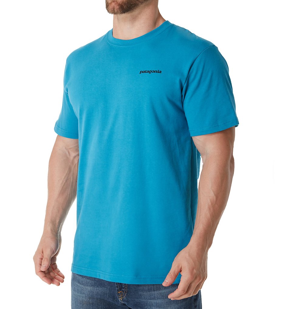 Patagonia 38906 P-6 Logo 100% Organic Cotton T-Shirt (Filter Blue)