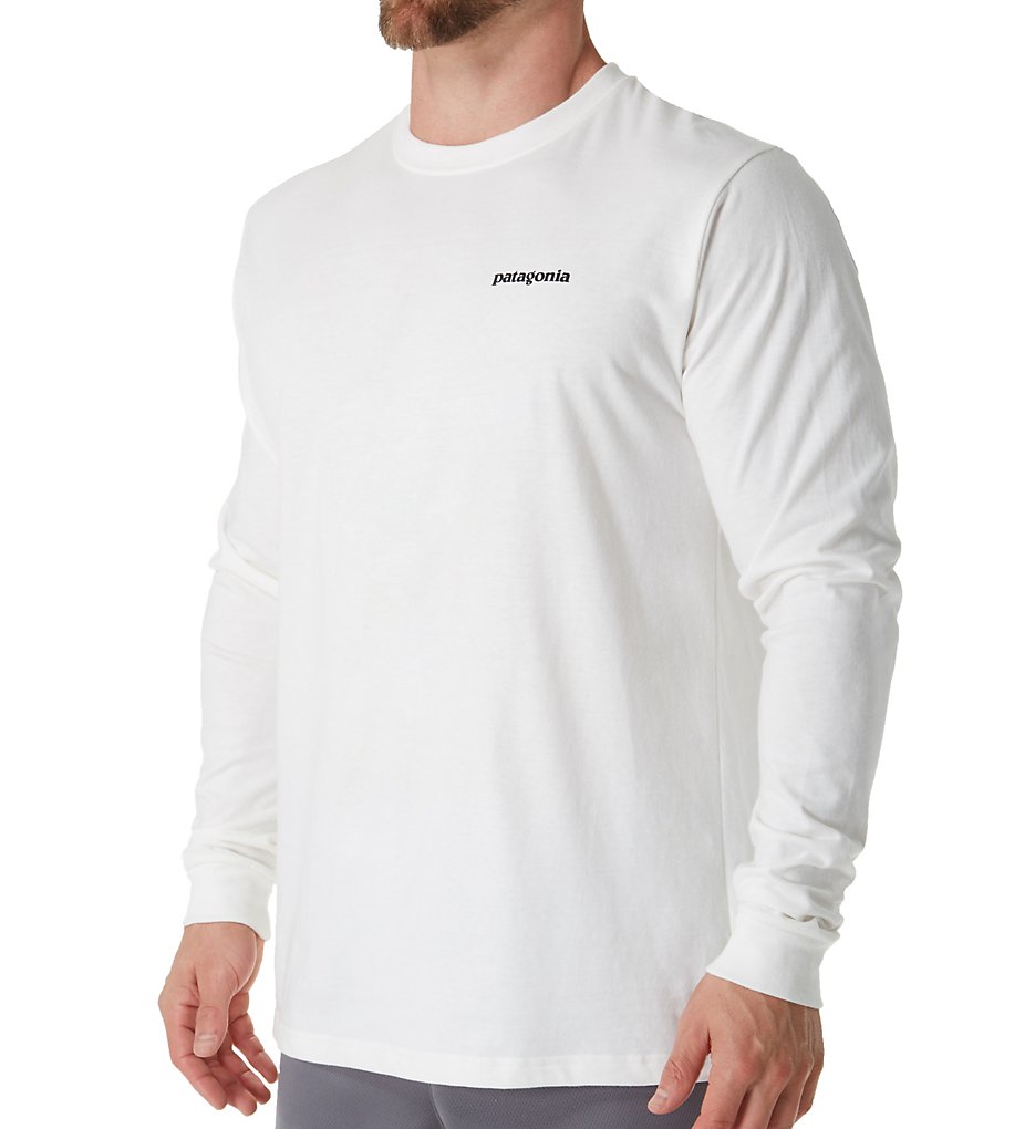 Patagonia 38933 P-6 Logo 100% Organic Cotton Long Sleeve T-Shirt (White)