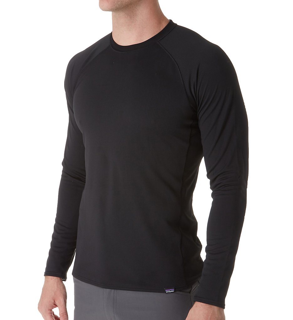Patagonia 44426 Capilene Midweight Slim Fit Baselayer Crew (Black)
