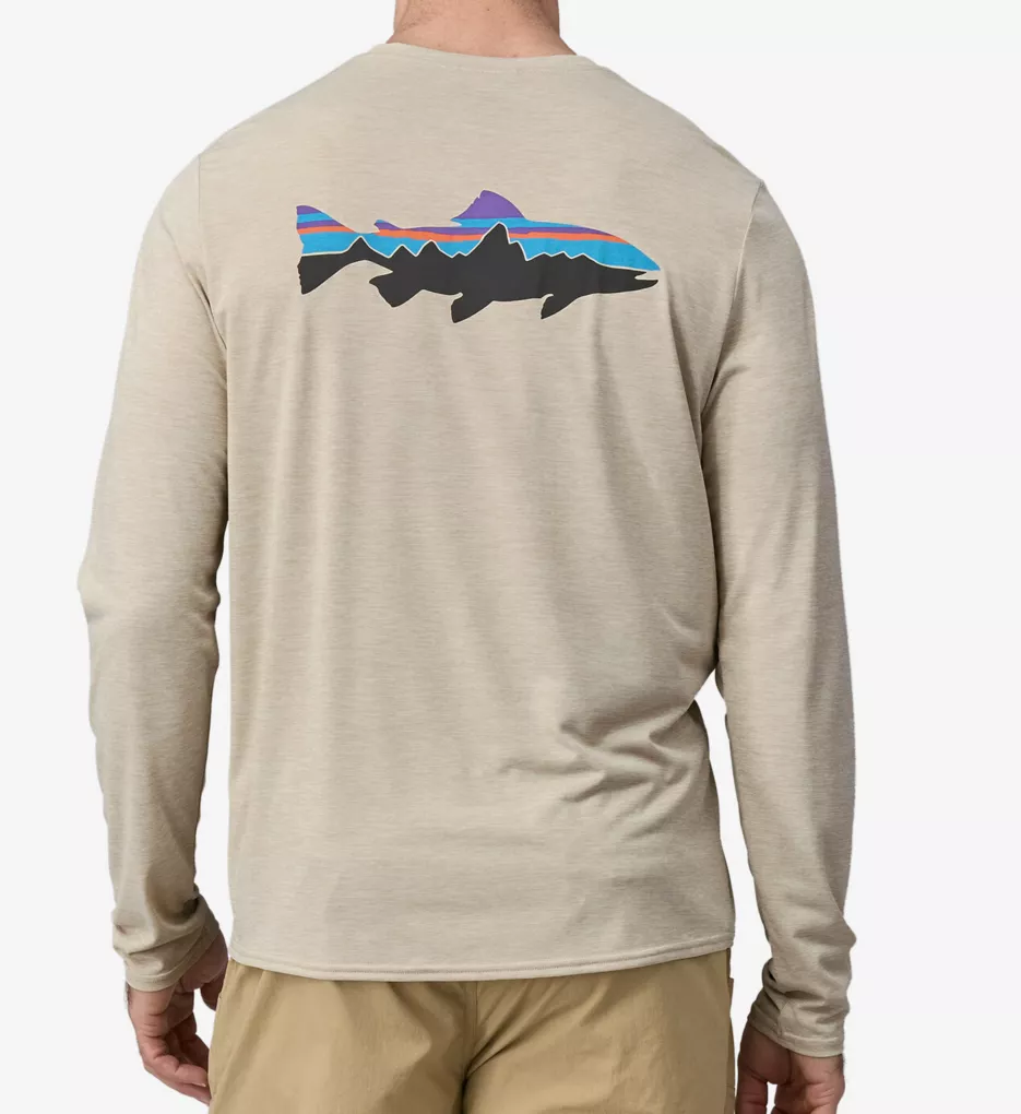 Capilene Cool Daily Graphic Long Sleeve T-Shirt Trout/Pumice X-Dye S