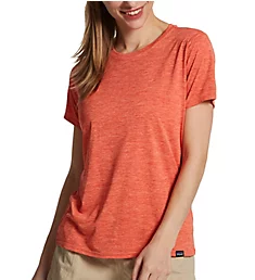 Capilene Cool Daily Crew Neck Short Sleeve Shirt Pimento Red/Coho Coral S