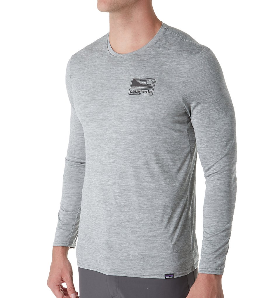 Patagonia 45281 Capilene Daily Long Sleeve Graphic T-Shirt (Feather Grey Heather)