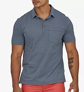Cotton in Conversion Lightweight Daily Polo Shirt Fathom Stripe/New Navy M