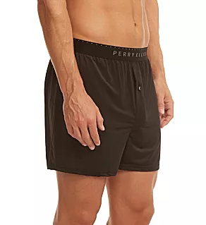 Luxe Solid Boxer Short Black XL